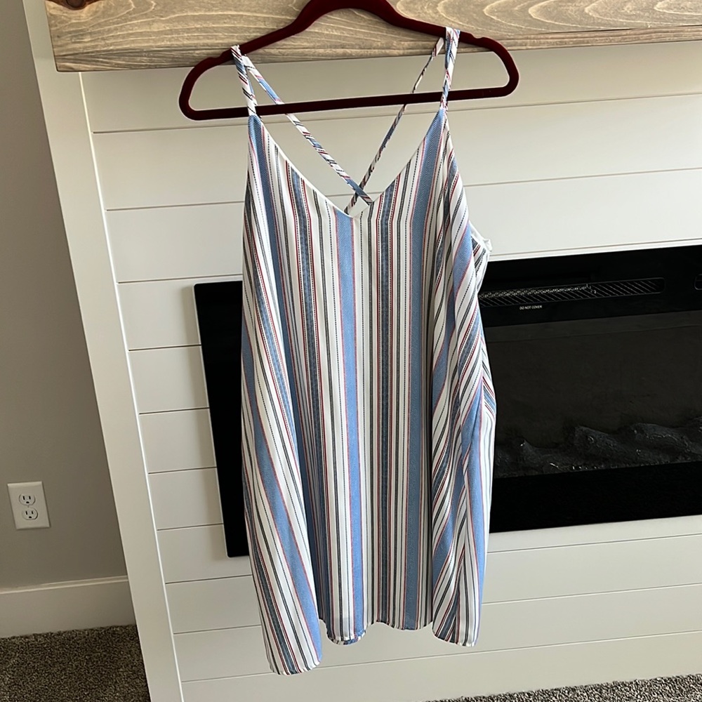 Flowy red white and blue dress